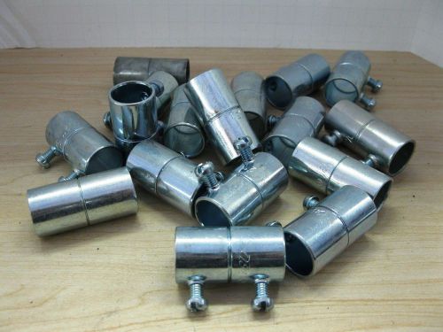 Contractor lot of (17) 1/2&#034; conduit coupling set screw type steel emt free ship for sale
