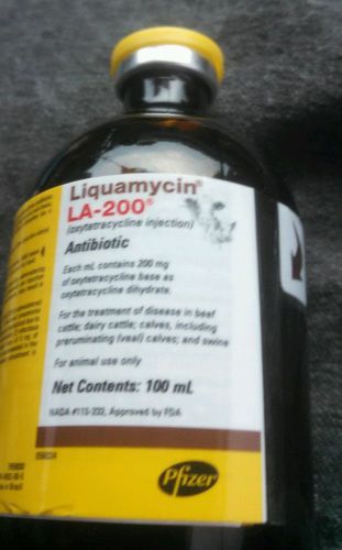 Liquamycin LA-200 ANTIBIOTIC FOR CATTLE/SWINE !! OXYTETRACYCLINE 200mg/mL