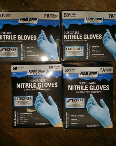 Blue Disposable Nitrile Gloves Latex Free Lot 50 x 4 boxes Fits All Free ship