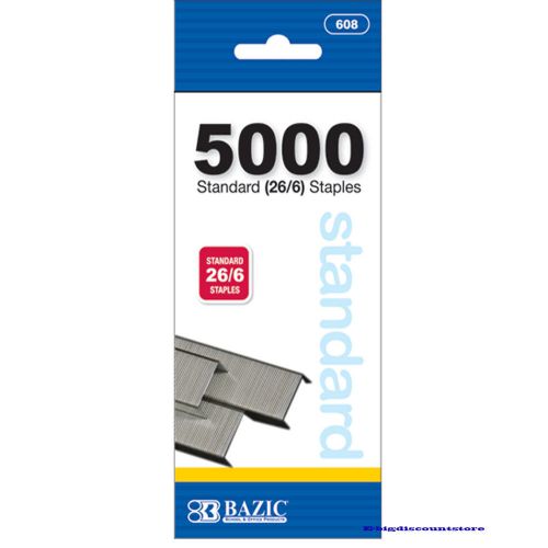 5000 Count Standard (26/6) Chisel Point Staples BAZIC NEW!!