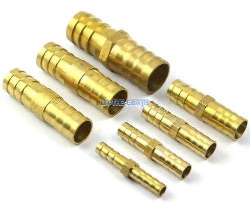5 Pieces Brass Straight 19mm Barb Fuel Hose Joiner Air Gas Water Hose Connector
