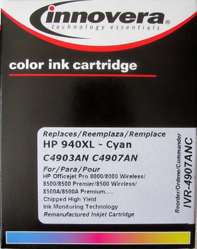 Innovera C4907AN C4907AN HP 940XL Cyan Color Ink Remanufactured High Yield