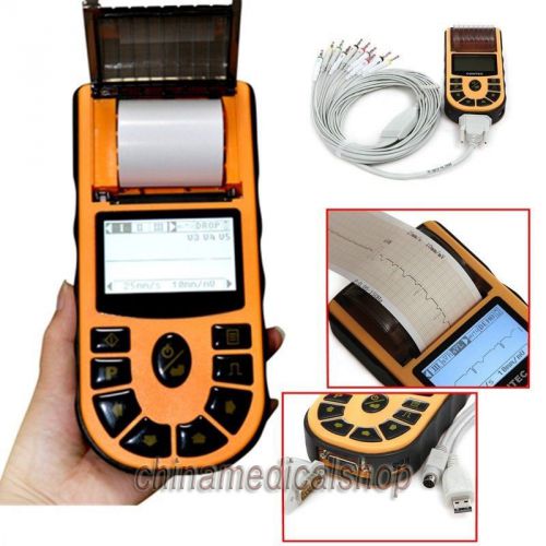 Usa seller handheld single channel ecg/ekg machine electrocardiograph+ software for sale