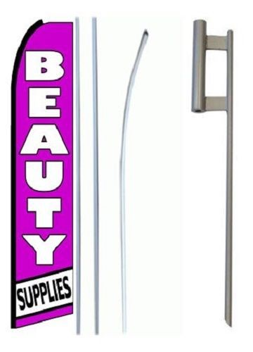 Beauty Supplies  King Size  Swooper Flag Sign  W/Complete Set