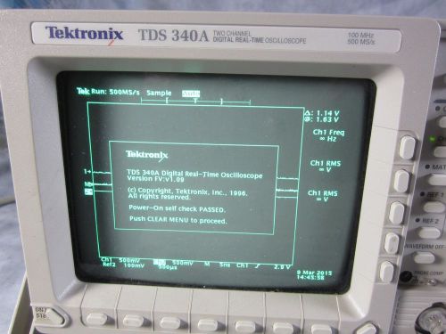 TEKTRONIX TDS-340A DIGITAL REAL TIME OSCILLOSCOPE 100Mhz 2 CHANNEL TDS340A