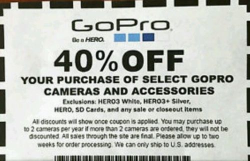 GoPro HERO4 BLACK SILVER 40% off Promo Coupon