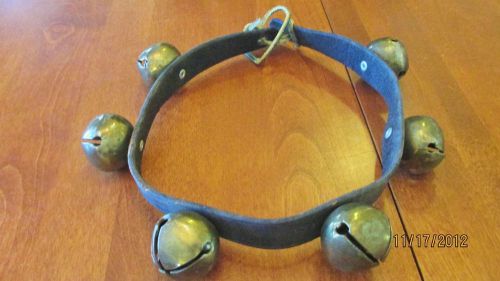 VINTAGE ANTIQUE LEATHER COLLAR WITH BELLS /GREAT FOR FARM ANIMAL