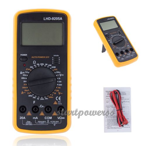 Lhd 9205a digital lcd multimeter voltmeter ammeter ohmmeter ohm volt tester for sale