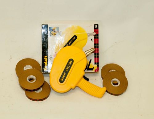 3M SCOTCH ATG 700 Tape Dispenser for 1/2&#034; and 3/4&#034; tape includes 5 rolls of tape