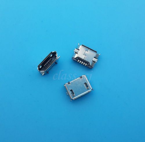 50pcs micro usb type b female 5pin socket smd smt soldering jack connectors for sale