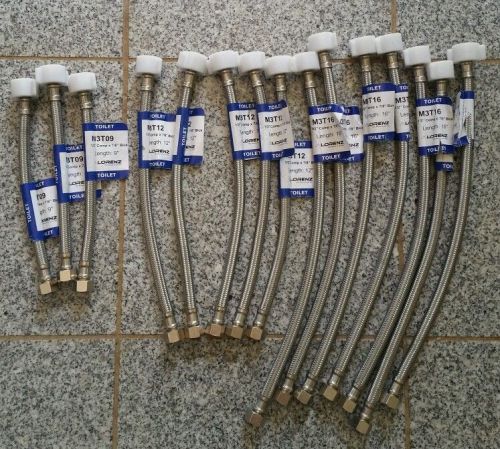 Lot of 15 STAINLESS STEEL BRAIDED Toilet supply lines