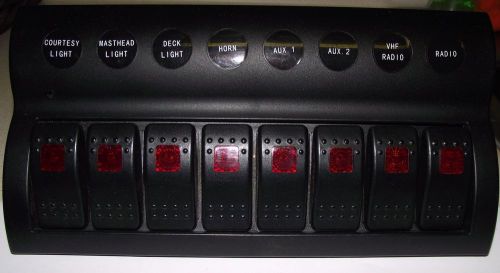 8-gang-led-indicator-rocker boat splashproof switch panel circuit breaker for sale