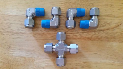 Swagelok ss 3/8 fittings elbows cross new for sale