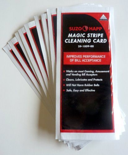 Dollar Bill Validator / Acceptor Pre-saturated Cleaning Card 10/pk