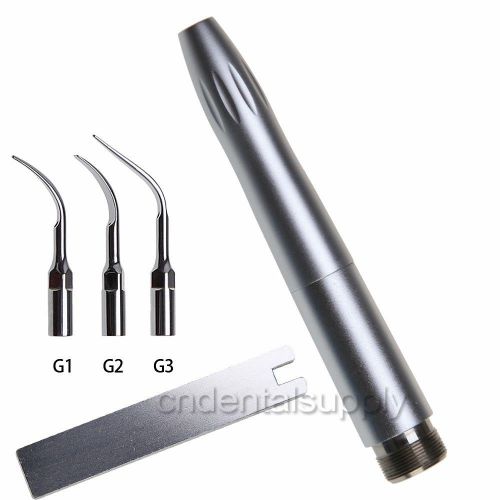 Dental Air Scaler Handpiece Fit EMS Woodpecker Tip with 3 Scaling Tips 2 Hole