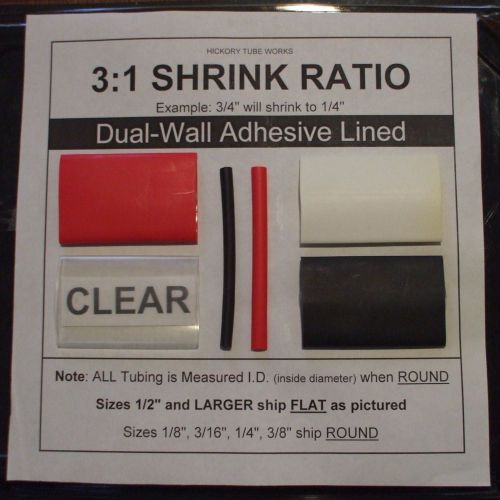 1/4&#034; black 4 ft. dual-wall adhesive lined heat shrink tubing 3:1 ratio for sale