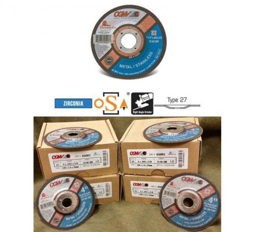Cgw camel cut-off wheels 4&#034; x .040&#034; x 5/8&#034;  za60-s - type 27 - qty 100- 4 boxes! for sale