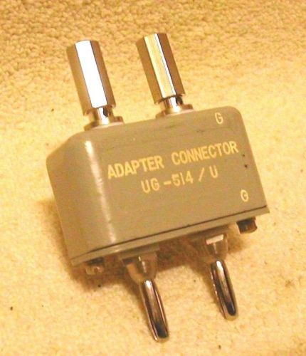 UG-514/U RF Mil-Spec Test Adapter Connector Banana Plug to BNC(f) Post Coaxial T