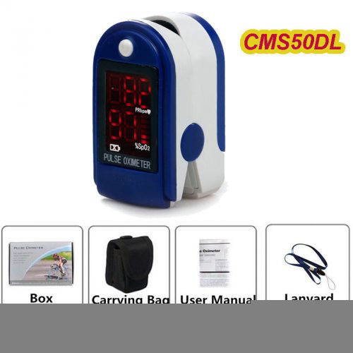USA Warehouse-Blue Contec FDA LED CMS50DL Fingertip Pulse Oximeter,SPO2,PR -