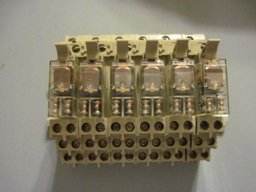 LOT OF 6  OMRON G2R-2-S  120VAC RELAYS WITH SOCKETS