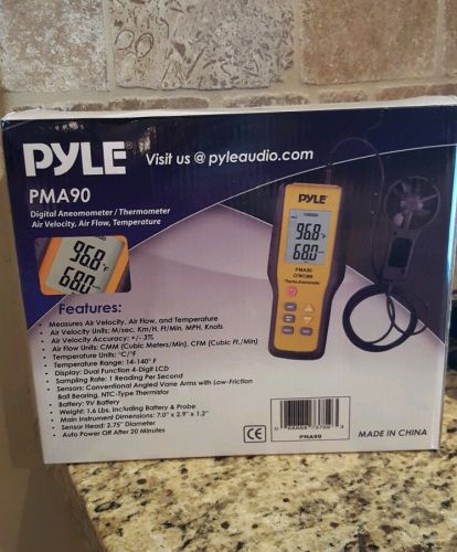 NEW!! PYLE PMA90 Digital Aneomometer/Therm/Air Velocity, Air Flow, Temp