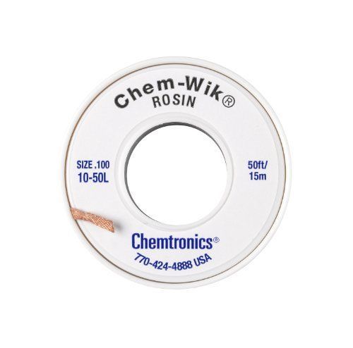 Chemtronics Desoldering Braid  Chem-Wik  Rosin  10-50L 0.10&#034;  50ft.
