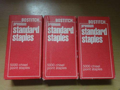 Lot of 3 - 5,000 Textron Bostitch Premium Staples Standard Vintage Made in USA!