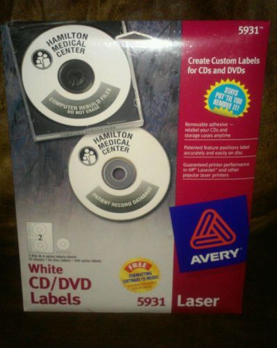 Avery Cd/dvd And Jewel Case Spine Laser Label - Permanent 100 / Pack White