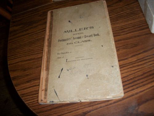 VINTAGE MILLER&#039;S OFFICIAL POSTMASTER&#039;S ACCOUNT RECORD BOOK GODDARD KANSAS 1897