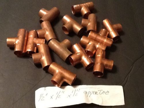 1/2&#034; x 1/2&#034; x 1/2&#034; copper tee fitting   qty 1 each for sale