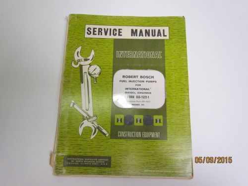 IH International Robert Bosch Diesel Fuel Pump Service Manual PES-6P PESV-8P