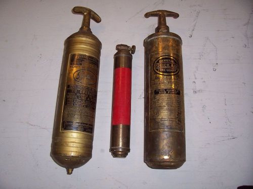 Vintage Fire Fighting Brass Fire Extinguishers Lot of 3