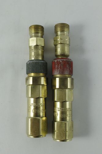Matched Pair of Western QDB-10  Acetylene Torch Quick Connects