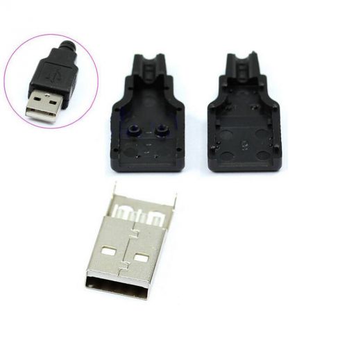 10x Type A Male USB 4 Pin Plug Socket Connector&amp;Plastic Cover HPP