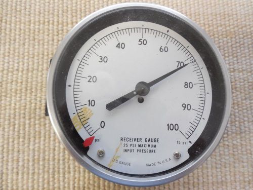 Reciever gauge, 0/100, 15 psi,,  US Gauge,  unused,guaranteed