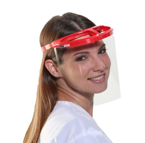 Bio-mask face shield with 10 shields (red) red for sale