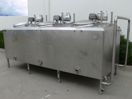 750 gallon 3 compartment flavor tank w/ agitator mixer, stainless steel jacketed for sale