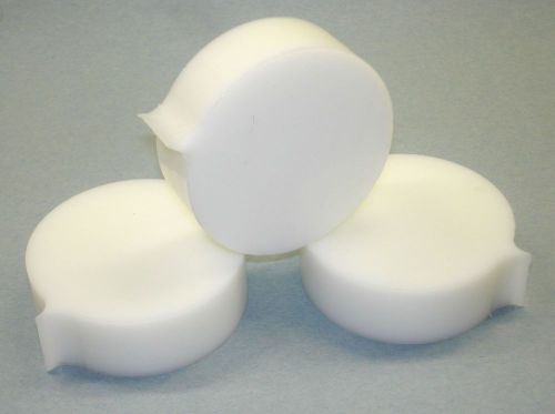 High Density Polyethylene HDPE white Plastic, 1&#034; thick, 2-7/8&#034; round, 3 pieces.