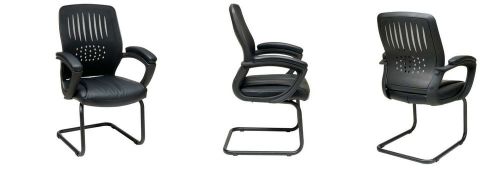 Screen back contour shell sled base visitor chair with padded arms for sale