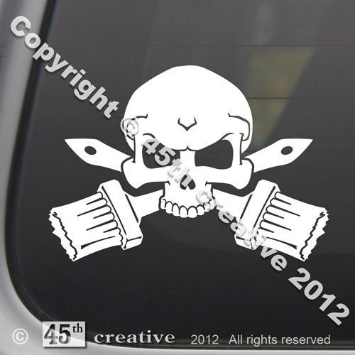 Painter&#039;s Crossbones Decal - painting brushes professional painter skull sticker
