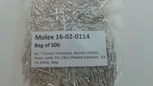16-02-0114, Molex, Bag of 500, Series 70021, Male, with Tin (Sn) Plated Contact