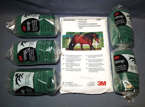 Animalintex Poultice Pad &amp; 5 Rolls of 3M Vetrap Bandaging Tape Bandage Wrap NEW