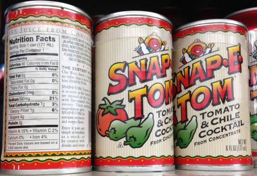 12 Cans of Snap-E-Tom Tomato and Chili Cocktail, 6 ounce -Bloody or Virgin Mary