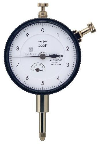 Mitutoyo 2358S-10CAL Dial Indicator with Calibration, #4-48 UNF Thread, 3/8&#034;