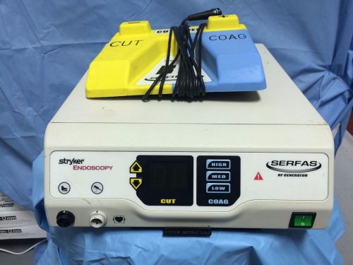 Stryker Endoscopy Serfas Console-115 RF Generator W/ Pedal REF# 270-200-000