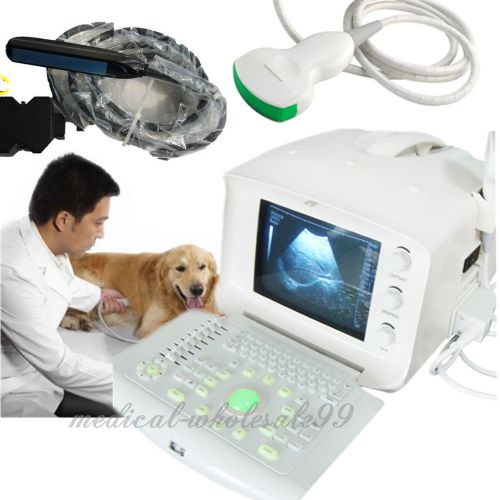 Vet Ultrasonic Ultrasound Scanner/Machine Convex+Trans-Rectal Probes Animals 3D