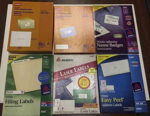 Lot of Assorted Avery Staples Shipping Address Filing Labels Name Badges