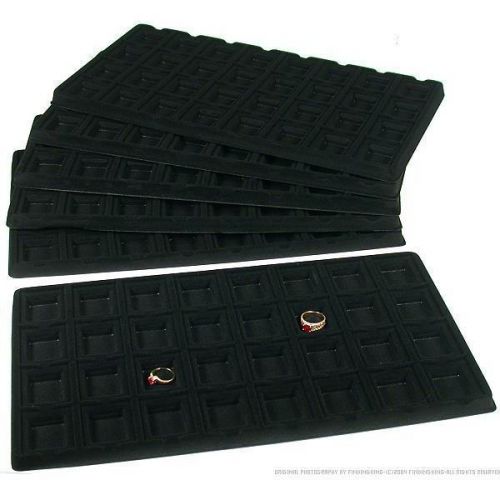 6 Black 32 Compartment Puff Earring Cards Displays