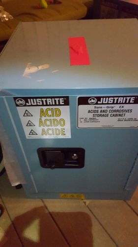 New justrite acid corrosive safety cabinet, 4 gal., blue 890422 for sale