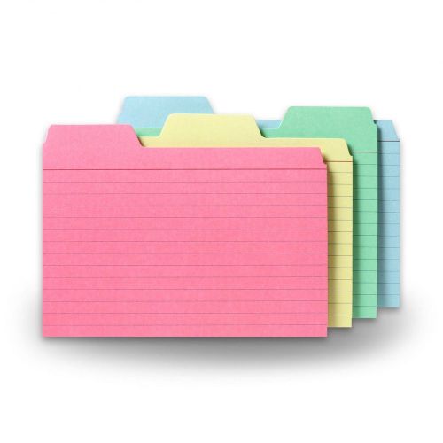 Find-It Tabbed Index Cards 4 x 6 Inches Assorted Colors 48-Pack (FT07218)